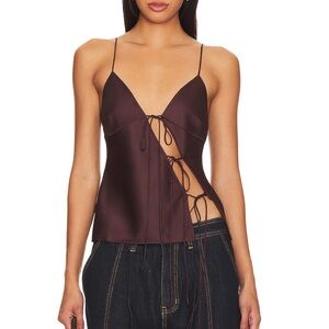 Lioness Mariah Lace up Cami in Garnet